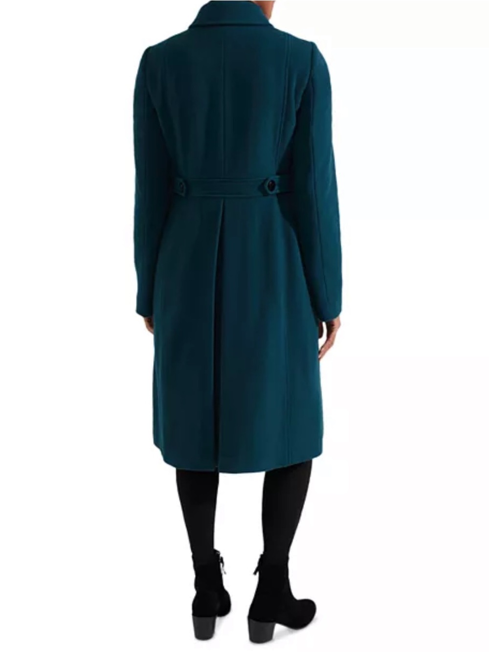Hobb’s London Jude Double Breasted Teal Wool Coat - Picture 6 of 11